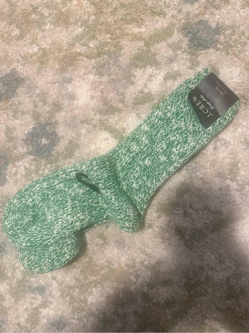 J. Crew Green Marled Crew Socks